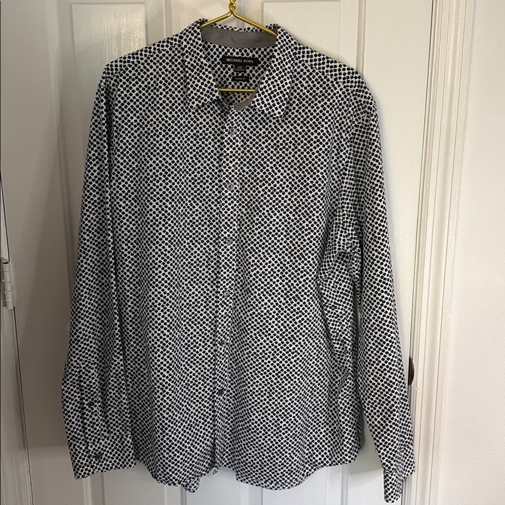 Michael Kors Button Down Classic Geometric Shirt, Office,Party or Casual